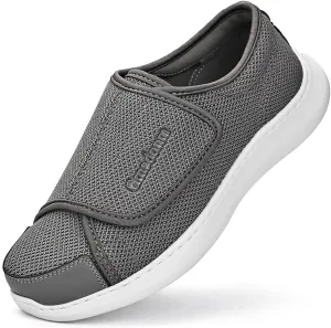 Men's Wide Width Shoes with Easy Put On Adjustable Lightweight for Diabetic Edema Bunions Arthritis Swollen Feet Elderly Walking Widening Shoes