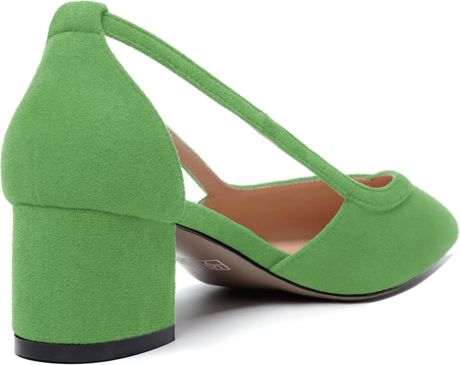 MERRORI Womens Pointed Toe Dress Heels Casual Slip On Suede Office Block Low Heel Pumps Shoes 2 Inch