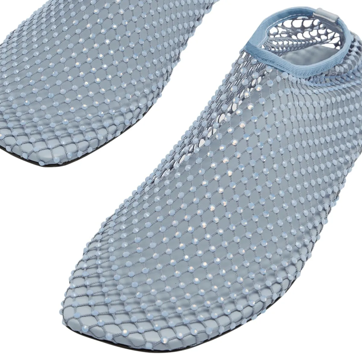 Mesh Ballet Flats Round Toe Shiny Gem Mesh Flats Rhinestone Short Boots Sexy Sandals Cutout Sparkly Comfortable Beach Casual Dress Flats for Women