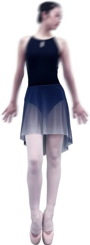 Mesh Ballet Skirt Gradient Color Pull-On Elastic Waistband