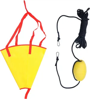 METER STAR 24 Inch Orange/Blue Drift Sock Sea Anchor Drogue with 32 ft Kayak Tow Rope Line Buoy Ball Float Leash Sea Brake System for Marine Boat/Yacht/Jet Ski/Inflatable/Power Boat/Sail Boat