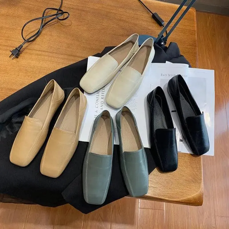 Microfiber Soft Leather Slip-on Flats Loafers