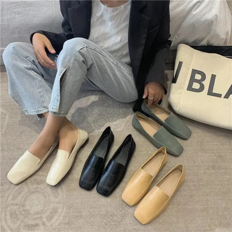 Microfiber Soft Leather Slip-on Flats Loafers