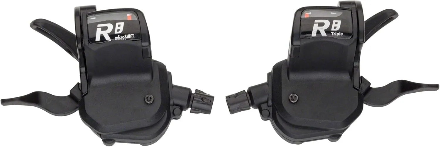 microSHIFT R758 3 x 8-Speed Flat Bar Road Shifter Set Shimano Compatible
