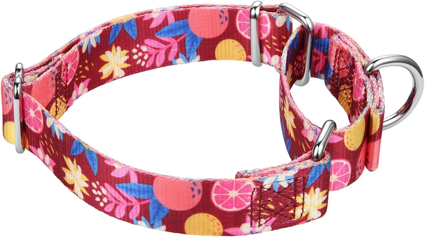 Mikivery Martingale Collar 1 inch Slip On and Off,NO Buckle Gently Tightens Medium and Large Collars