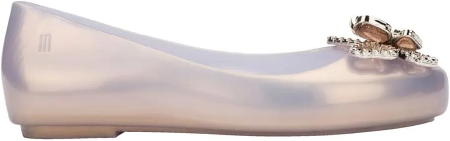 mini melissa Sweet Love Fly Jelly Flats for Girls- Girl's Ballet Flats w/Butterfly Design, Ballerina Flats, Kids Jelly Shoes