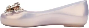 mini melissa Sweet Love Fly Jelly Flats for Girls- Girl's Ballet Flats w/Butterfly Design, Ballerina Flats, Kids Jelly Shoes
