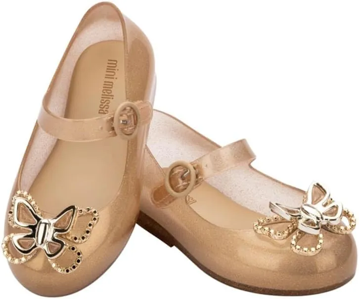 mini melissa Sweet Love Fly Mary Jane Jelly Shoes for Babies & Toddlers - Ballet Flats w/Butterfly Design & Adjustable Strap