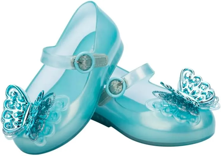 mini melissa Sweet Love Fly Mary Jane Jelly Shoes for Babies & Toddlers - Ballet Flats w/Butterfly Design & Adjustable Strap