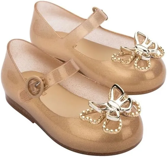 mini melissa Sweet Love Fly Mary Jane Jelly Shoes for Babies & Toddlers - Ballet Flats w/Butterfly Design & Adjustable Strap