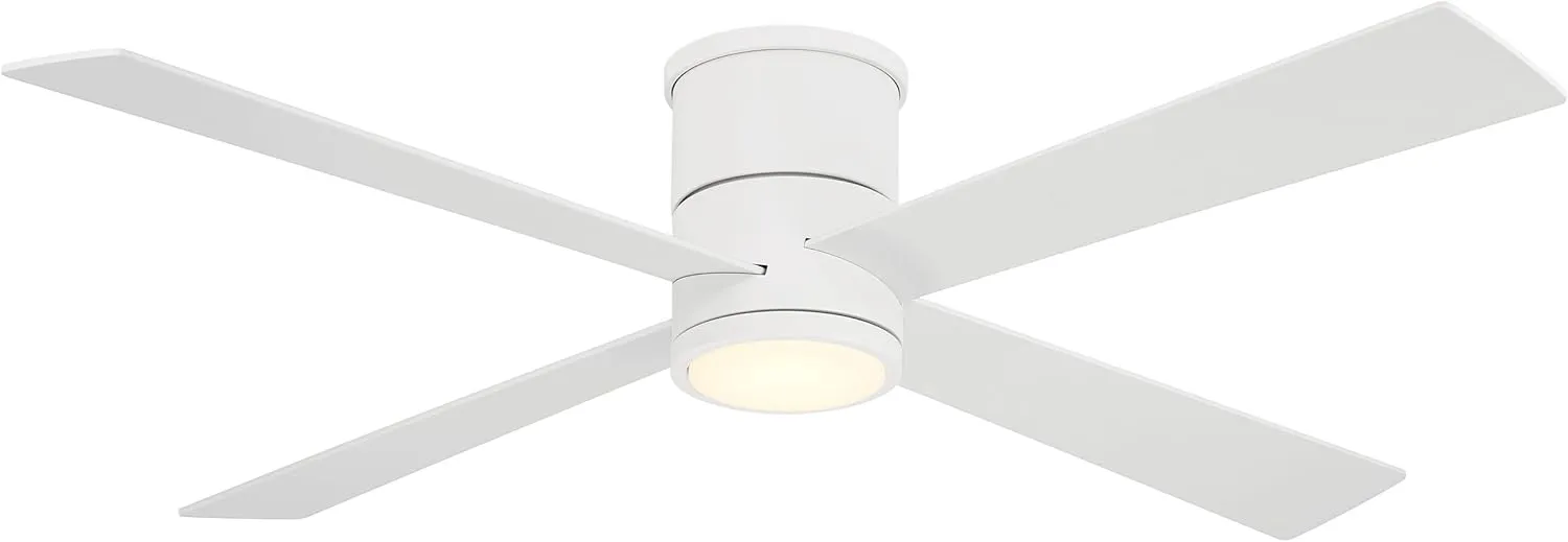 MINKA-AIRE MinkaAire Falco Flush Mount LED Falco 54" 4 Blade Indoor LED Flush Mount Ceiling Fan with Remote Control - Flat White
