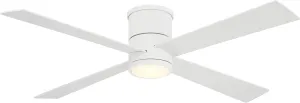 MINKA-AIRE MinkaAire Falco Flush Mount LED Falco 54" 4 Blade Indoor LED Flush Mount Ceiling Fan with Remote Control - Flat White