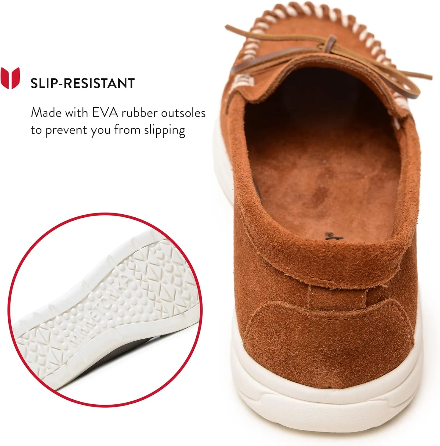 Minnetonka Scout - Women’s Suede Loafers Designed for Everyday Wear - Made with Soft Suede Leather, Memory Foam Insoles and Midsoles, and Rubber Outsoles