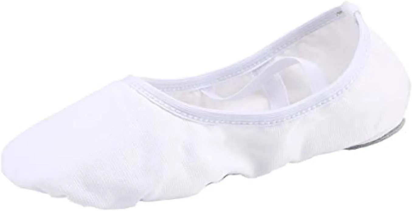 missfiona Women Canvas Ballet Slippers Dance Shoes Adult Practice Yoga Flat Belly Shoes