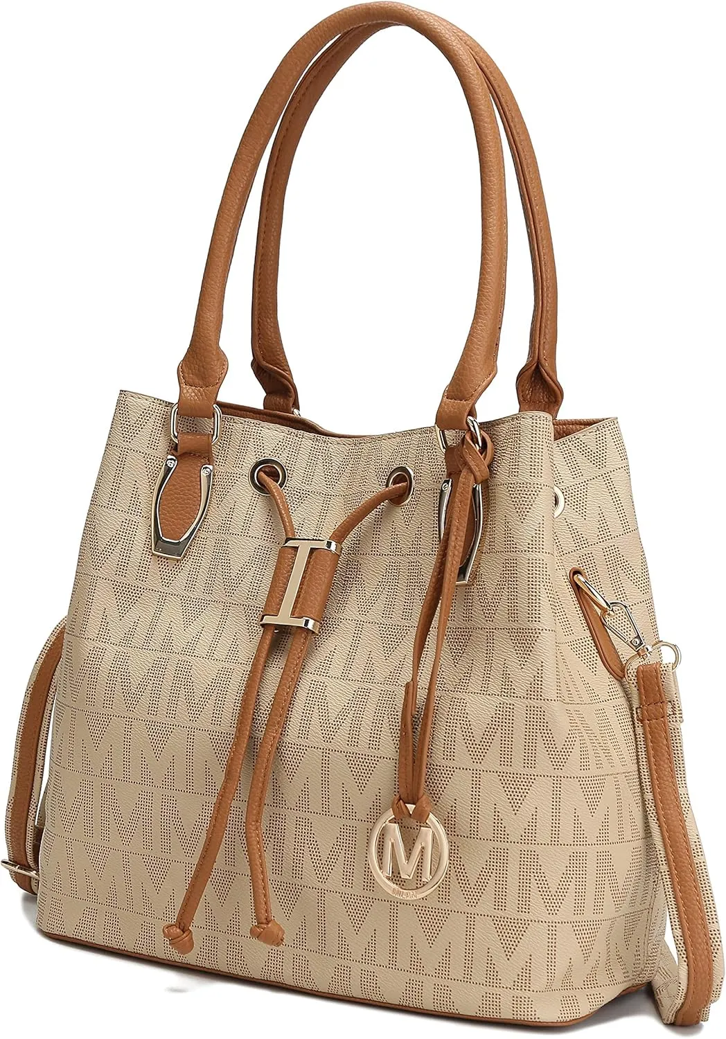 MKF Collection Hobo Bag for Women, Vegan Leather Tassel Shoulder Bag Handbag Purse, Double Handle Crossbody bag by Mia K
