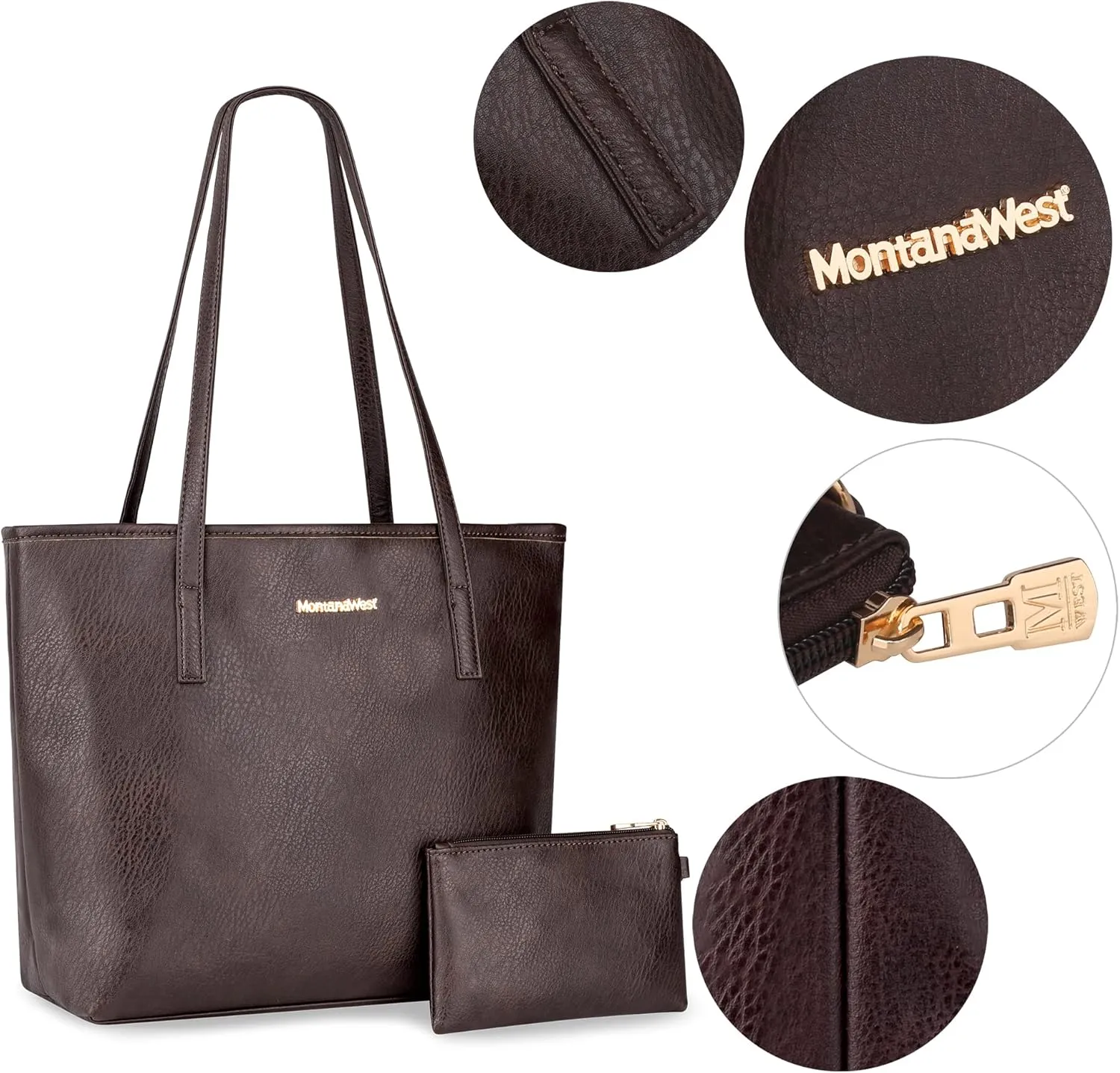 Montana West Tote Bags Vegan Leather Purses and Handbags for Women Top Handle Ladies Shoulder Bags