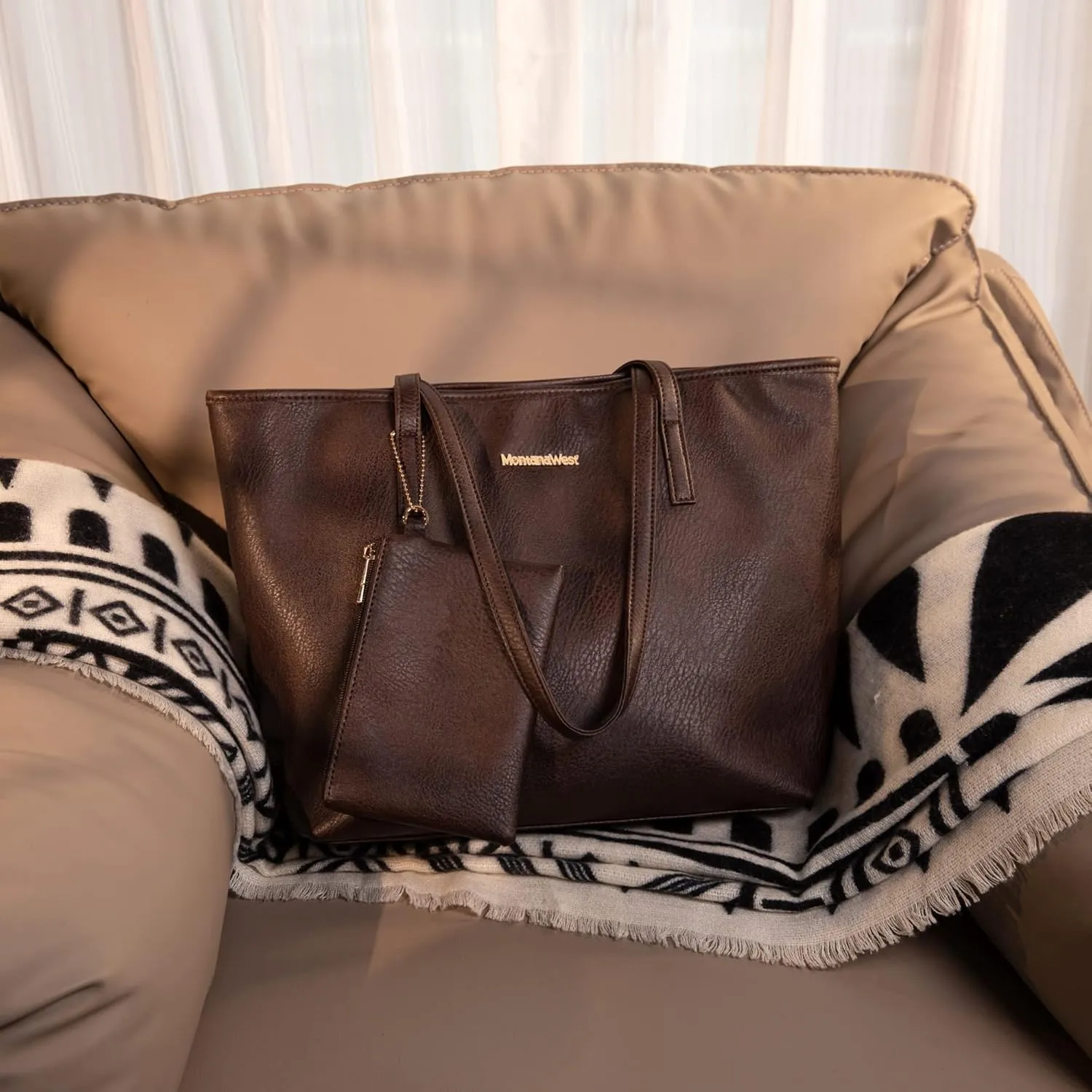Montana West Tote Bags Vegan Leather Purses and Handbags for Women Top Handle Ladies Shoulder Bags