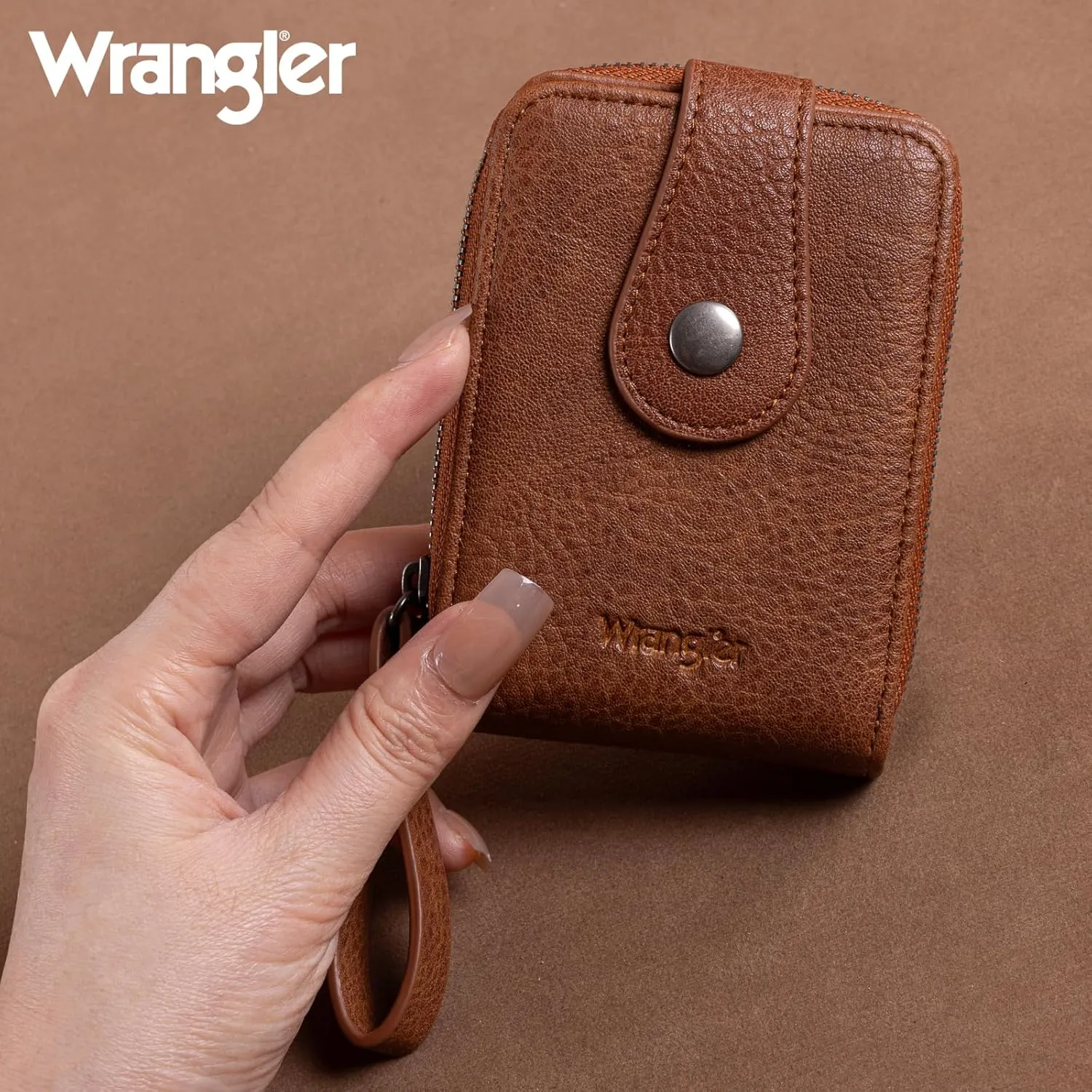 Montana West X Wrangler Wallet Women Small Credit Card Holder with Rfid Blocking Zip Credit Card Case,Compact & Easy to Carry Gifts for Women
