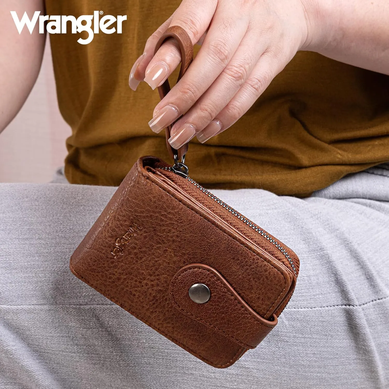 Montana West X Wrangler Wallet Women Small Credit Card Holder with Rfid Blocking Zip Credit Card Case,Compact & Easy to Carry Gifts for Women