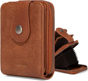 Montana West X Wrangler Wallet Women Small Credit Card Holder with Rfid Blocking Zip Credit Card Case,Compact & Easy to Carry Gifts for Women