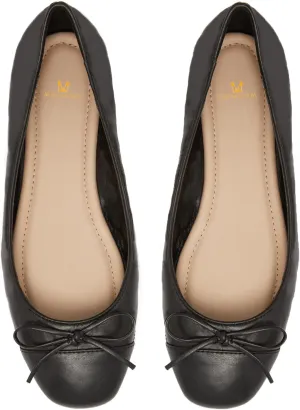 MOOMMO Women Cap Toe Flats Bow Slip On Ballet Flats Comfort Quilted Colorblock Flat Shoes Round Toe Flat Heel Dress Shoes Office Ladies Party Chic Driver Flats Casual 4-11 M US