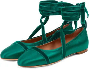 MOOMMO Women Fashion Satin Ballet Flats Strappy Round Toe Slip On Dress Flats Comfort Flat Heel Dress Shoes Cross Strap Wedding Flats Party Dating Elegant Cute Casual Walking Flats 4-11 M US