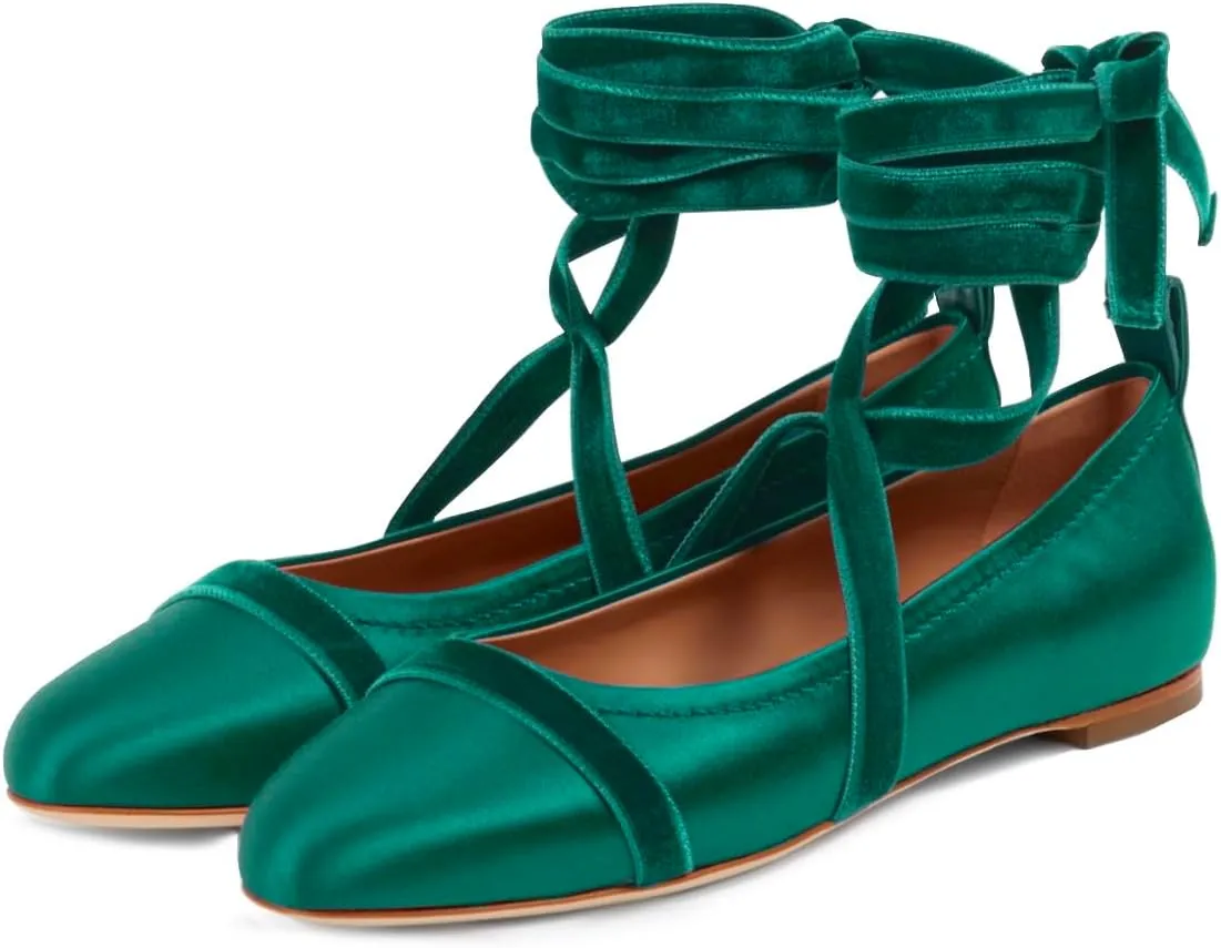 MOOMMO Women Fashion Satin Ballet Flats Strappy Round Toe Slip On Dress Flats Comfort Flat Heel Dress Shoes Cross Strap Wedding Flats Party Dating Elegant Cute Casual Walking Flats 4-11 M US