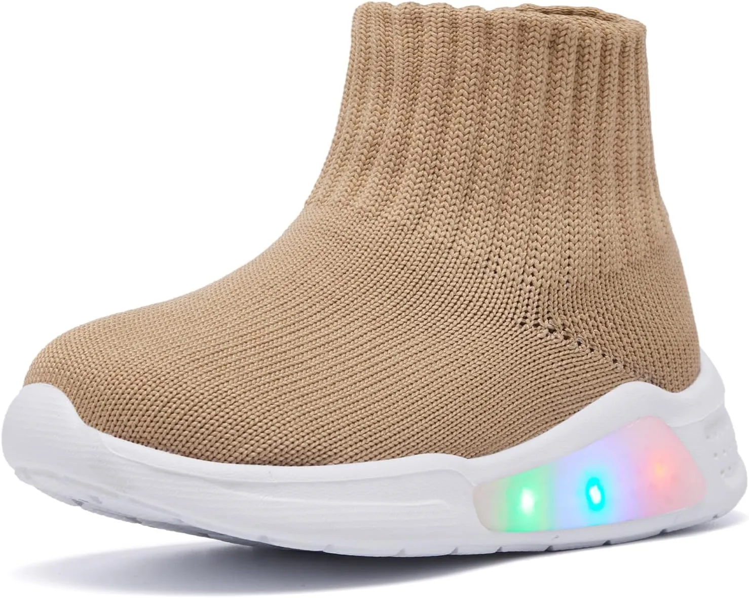 MORENDL Toddler Light Up Walking Shoes Baby Non-Slip Sock Shoes Toddler Slip On Sneakers Boys & Girls