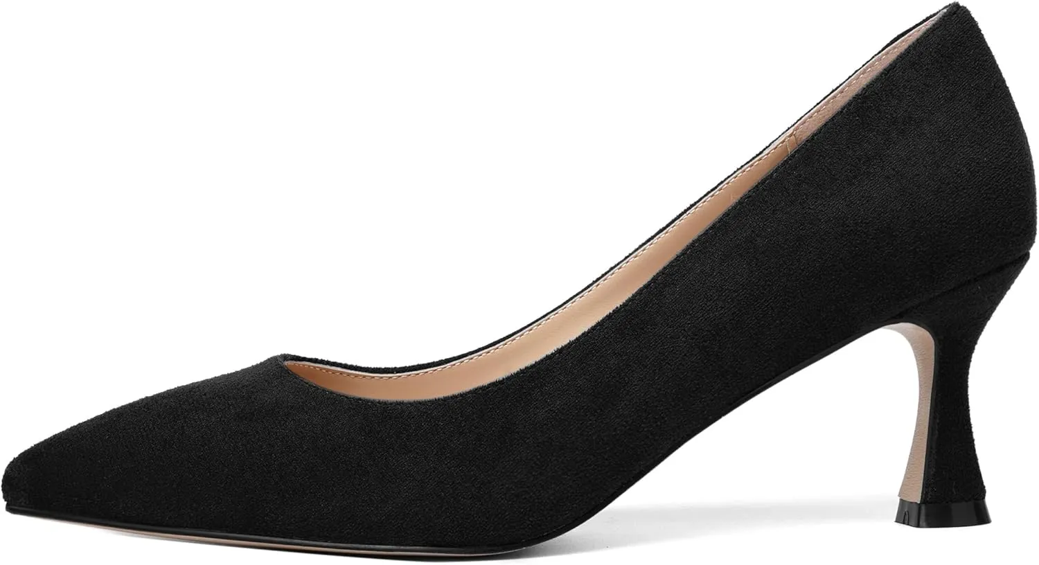 MOVINSTEPS Womens Pointed Toe Evening Sexy Suede Slip On Stiletto Mid Heel Pumps Shoes 2.5 Inch