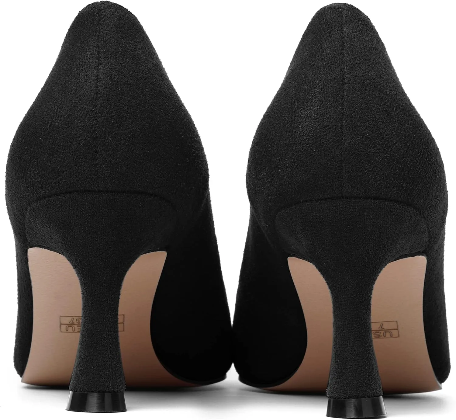 MOVINSTEPS Womens Pointed Toe Evening Sexy Suede Slip On Stiletto Mid Heel Pumps Shoes 2.5 Inch