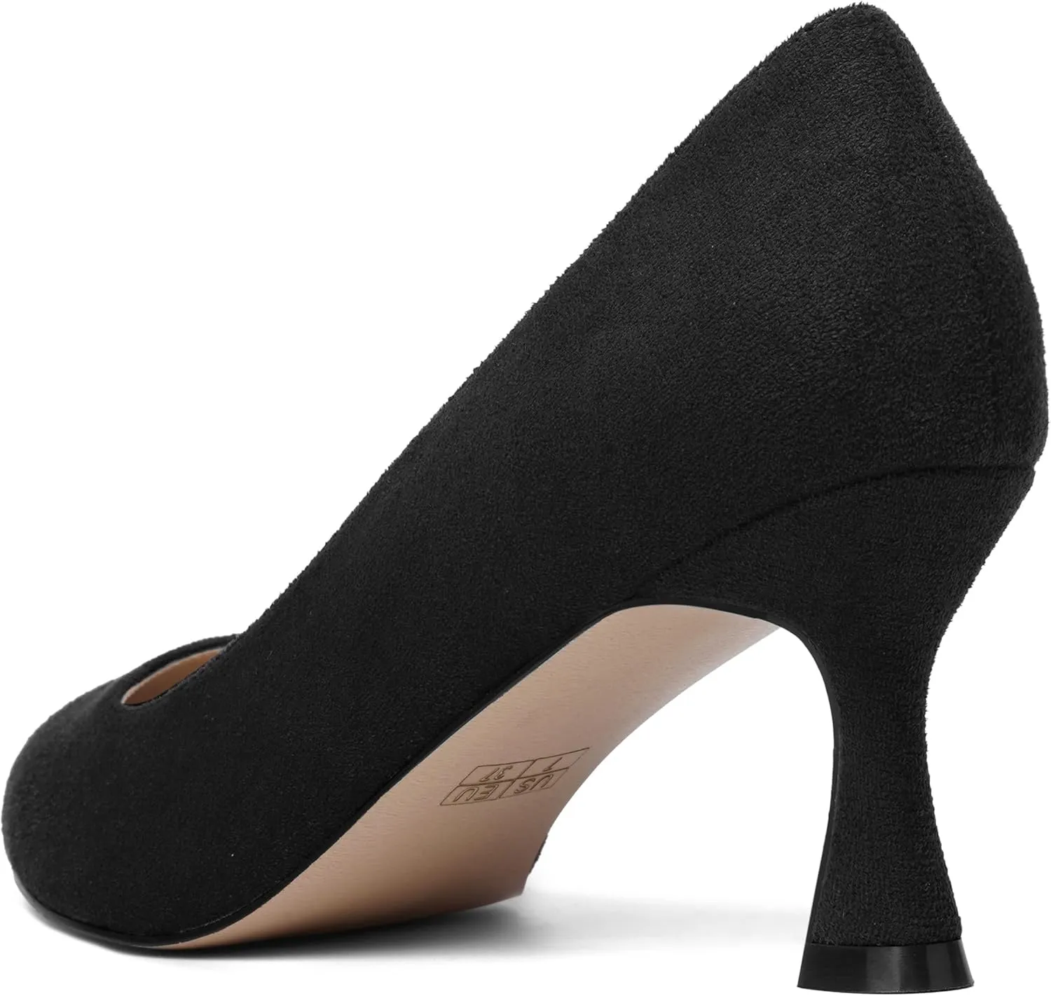 MOVINSTEPS Womens Pointed Toe Evening Sexy Suede Slip On Stiletto Mid Heel Pumps Shoes 2.5 Inch