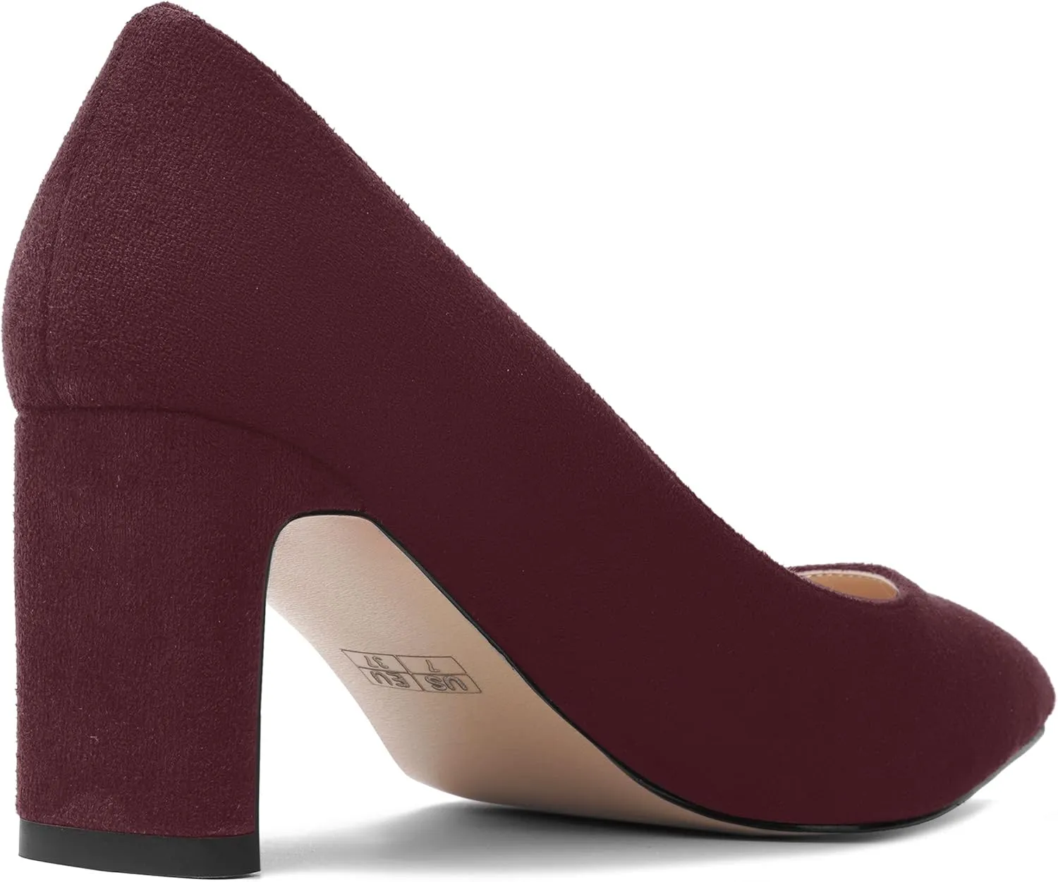 MOVINSTEPS Womens Slip On Party Suede Pointed Toe Sexy Block Mid Heel Pumps Shoes 2.5 Inch