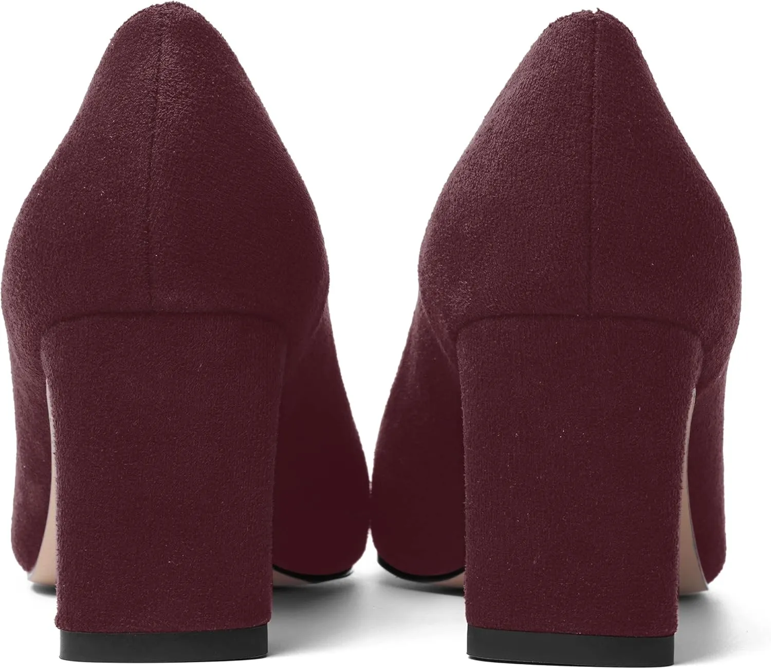 MOVINSTEPS Womens Slip On Party Suede Pointed Toe Sexy Block Mid Heel Pumps Shoes 2.5 Inch