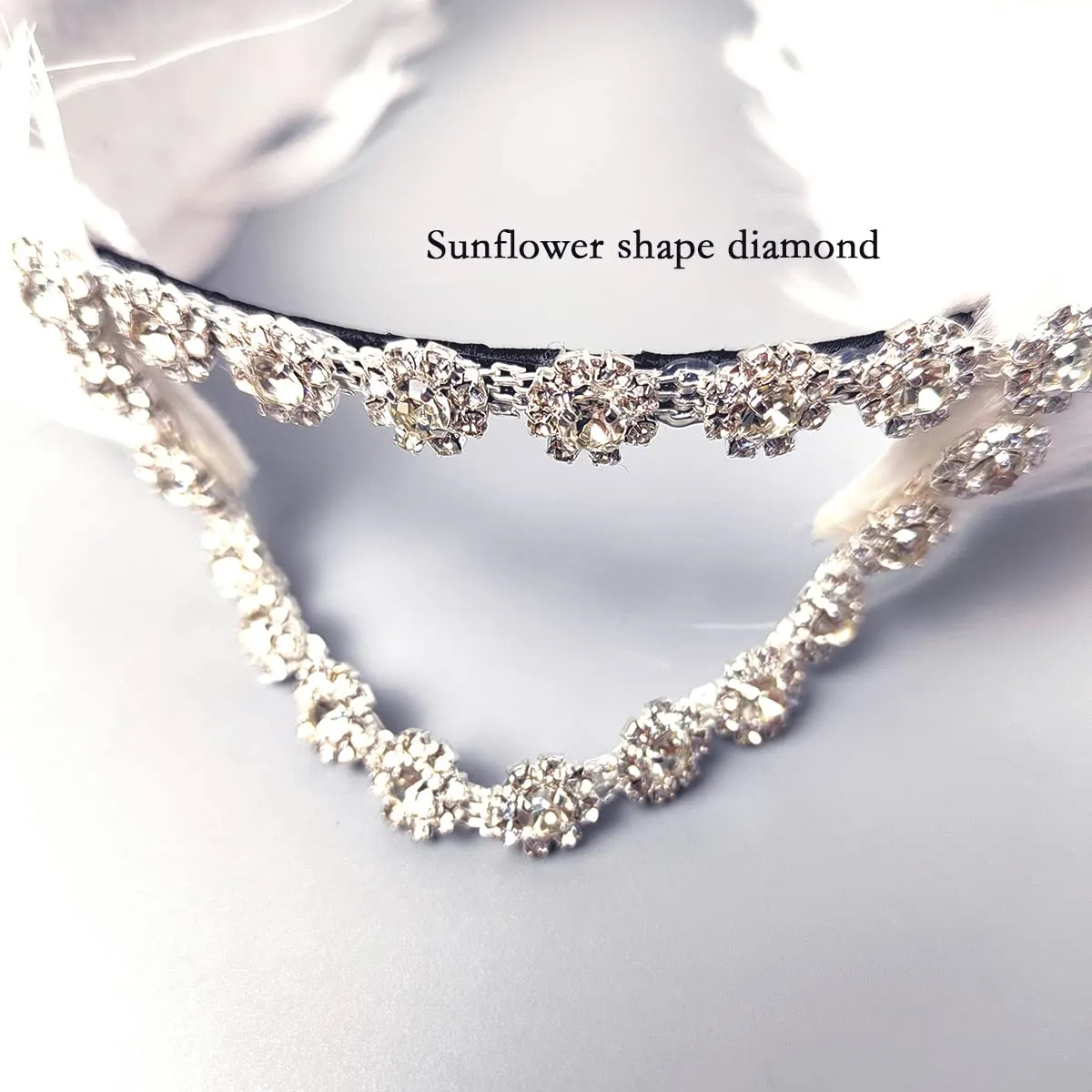 MTPLOP Classic White Feather and Diamond Hair Band for Ballet Dancers Swan Lake Dance Costume Hair Accessories (A-white, Use by adult)