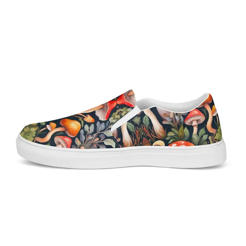 Mushrooms Print Women’s Slip-on Canvas Shoes