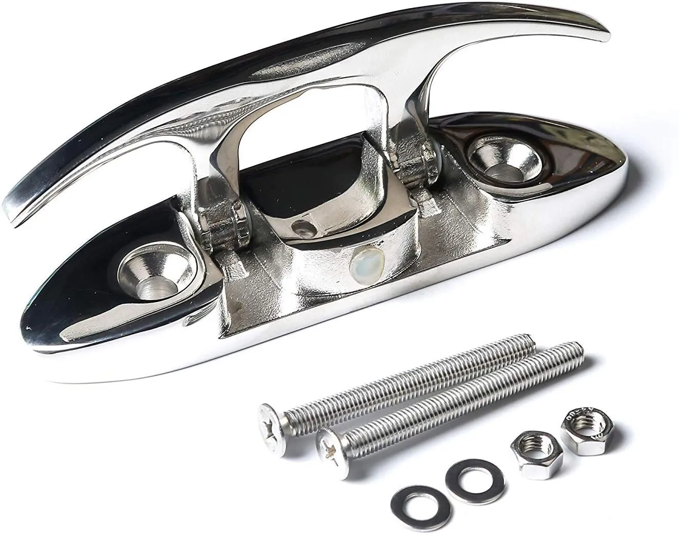 MX 4-1/2" Boat Folding Cleat Marine Dock Cleats Flip Up Boat Cleats Stainless Steel with Fastener Pack of 4