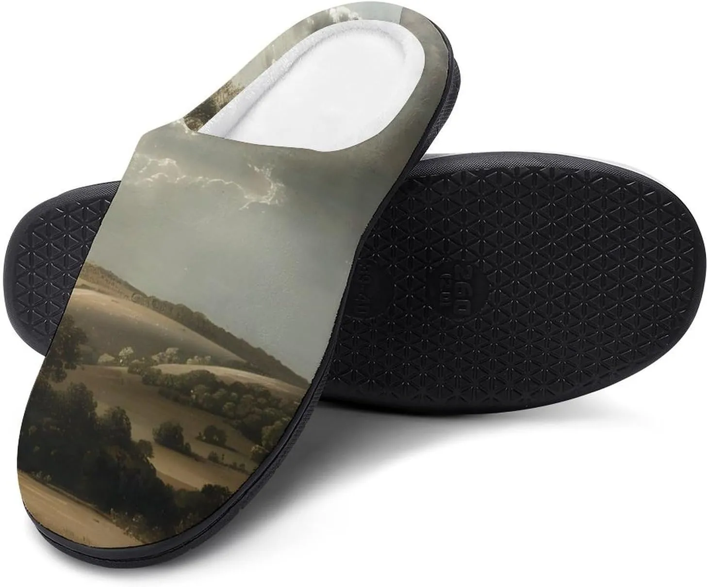 Nature Grassland Wilderness Casual Mens Slippers Warm Soft Comfy Slip On House Shoes Indoor Outdoor