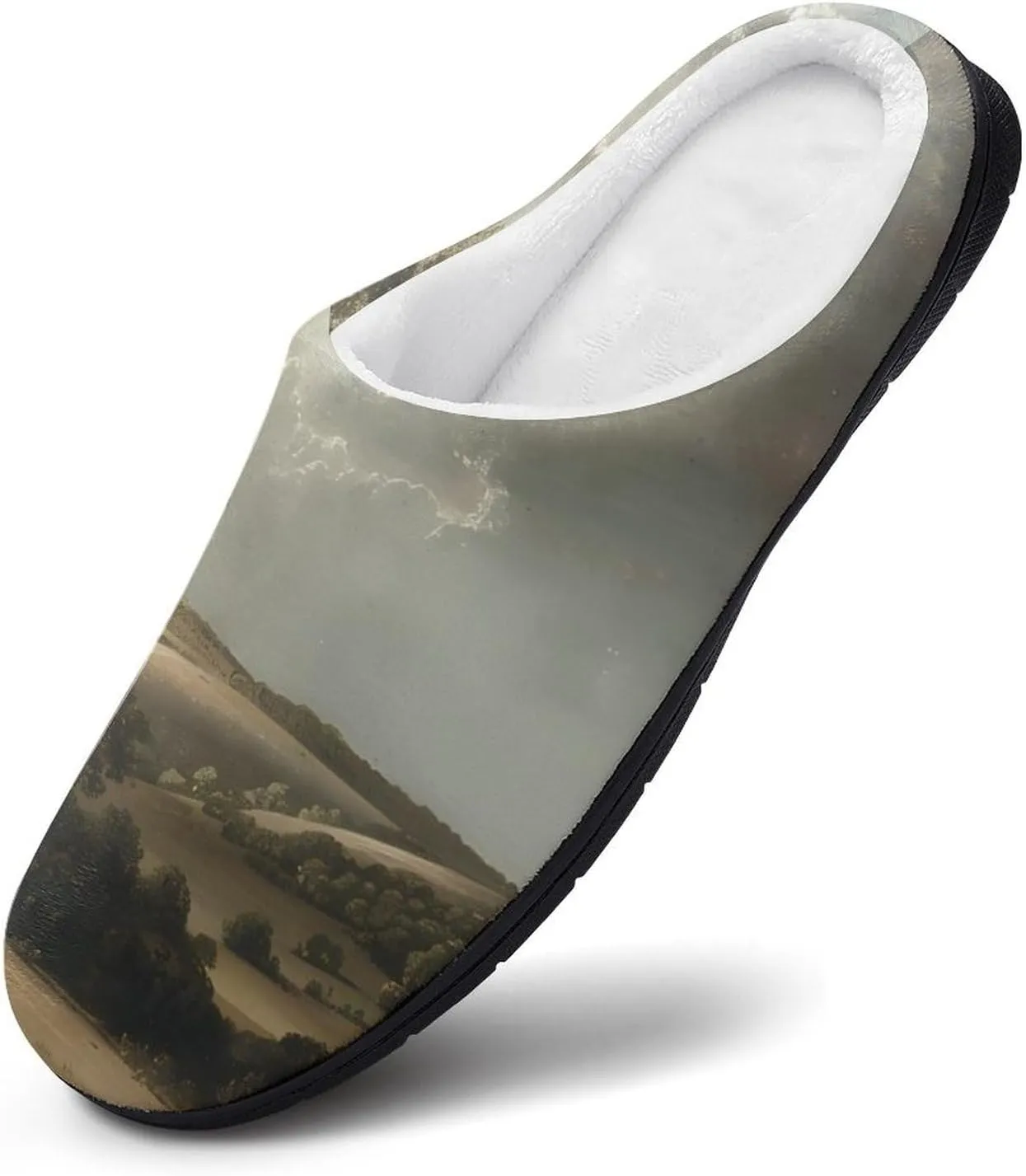 Nature Grassland Wilderness Casual Mens Slippers Warm Soft Comfy Slip On House Shoes Indoor Outdoor