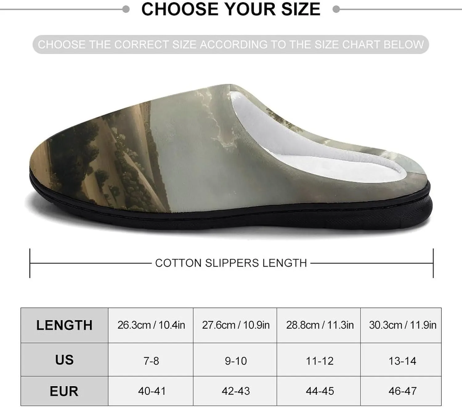 Nature Grassland Wilderness Casual Mens Slippers Warm Soft Comfy Slip On House Shoes Indoor Outdoor
