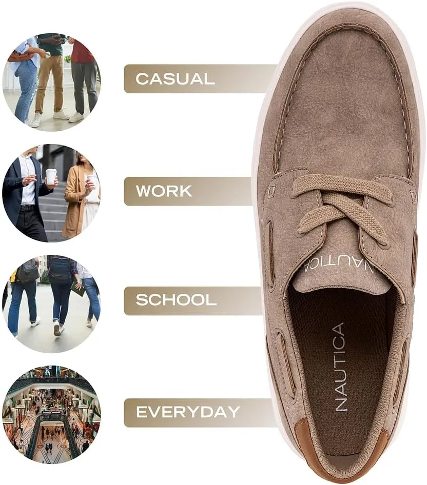 Nautica Men's Boat Shoe Casual Loafers Comfort Sneaker - Walking Moccasin (Slip-On/Lace-Up)