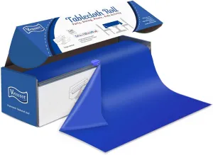 Navy Blue Plastic Tablecloth Roll: 54in X 120ft, Disposable with Easy Slide Cutter, Fit Any Shape & Size Tables, Perfect for Picnic, Party, Birthdays