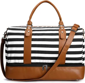 Newshows Women Weekender Bag Canvas Travel Duffel Bag Overnight Carry On Tote Bag with Luggage Sleeve