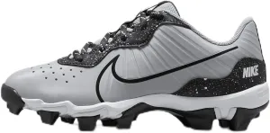 Nike Alpha Huarache 4 Keystone Little/Big Kids' Baseball Cleats (DJ6525-005, Wolf Grey/White/Dark Smoke Grey) Size 12
