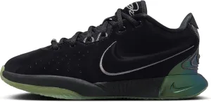 NIKE Lebron XXI Little/Big Kids' Basketball Shoes (FB7699-001,Black/MTLC Pewter-Iron Grey-Oil Green) Size 5.5