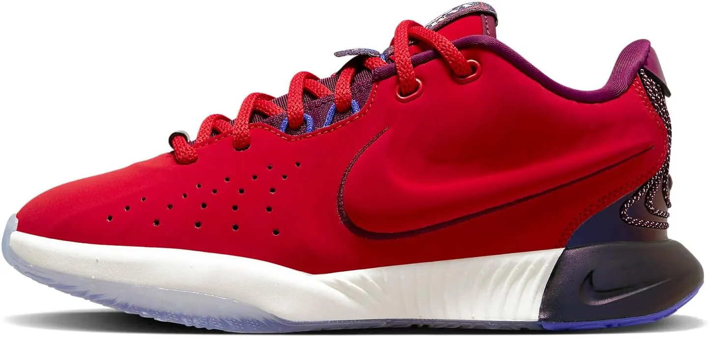 Nike Lebron XXI SE Movie Night Big Kids' Basketball Shoes (FN4305-600, University Red/Bordeaux/Blue Joy/Ivory) Size 5.5
