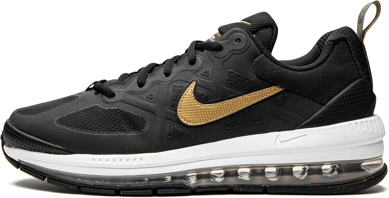 Nike Men's Air Max Genome Shoes, Black/White/Metallic Gold, 9