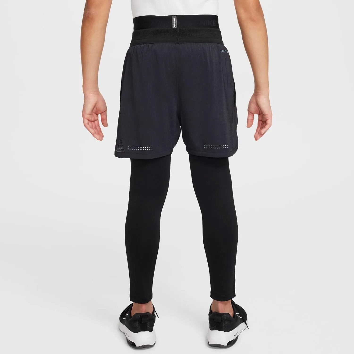 Nike Pro Warm Big Kids' (Boys') Dri-FIT Training Tights (HF4364-010, Black/White)