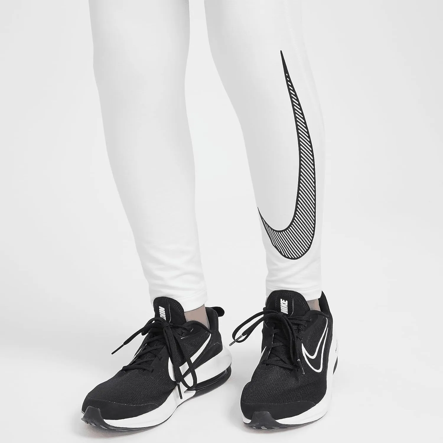 Nike Pro Warm Big Kids' (Boys') Dri-FIT Training Tights (HF4364-100, White/Black)