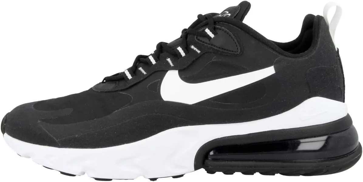 Nike Women's Air Max 270 React Casual Shoes (10.5, Black/White/Black)