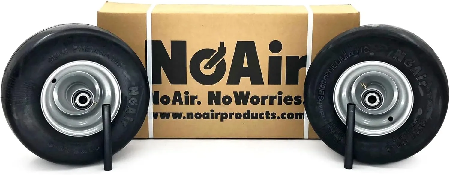NoAir® (2) Flat Free Tire Assemblies 13x6.50-6 Fits Dixie Chopper MZ 400438